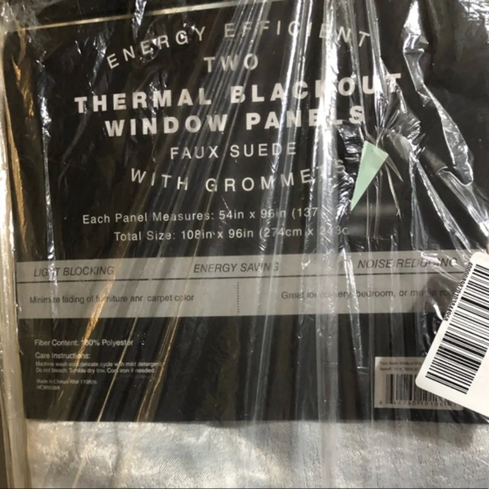 2panels energy efficient blackout grommet thermal Extra wide Silver gray curtain